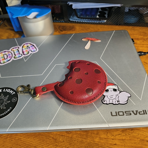 Portland Leather Accessories - Portland Leather Red Cookie-Shaped Purse Charm.